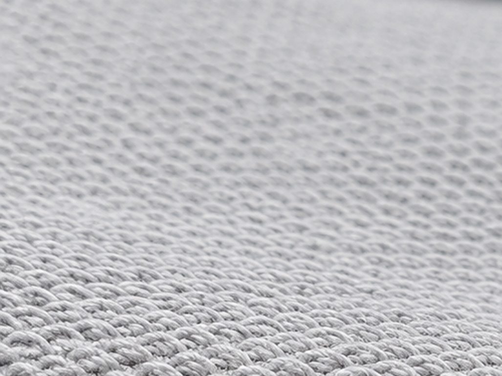 Close-up of gray French terry loops